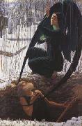 Carlos Schwabe The Grave-Digger's Death (mk19) oil painting on canvas